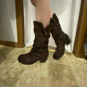 Pakros boots for women. Size 39 brown suede and leather
